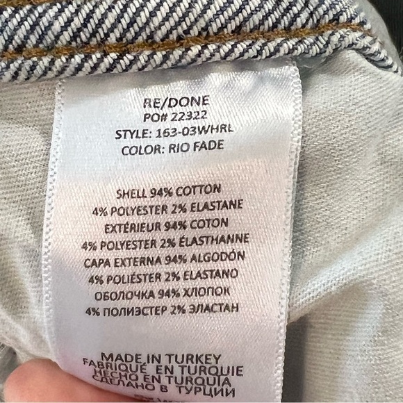 Re/Done 90s High Rise Wide Leg Loose Fit Button Fly Jeans in Rio Fade 27 Ankle - Picture 7 of 15